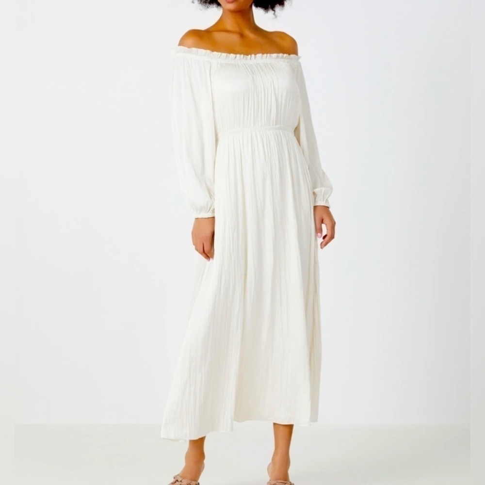 BCBGMaxAzria Emmalyn Off-the-Shoulder Maxi Dress Size Large